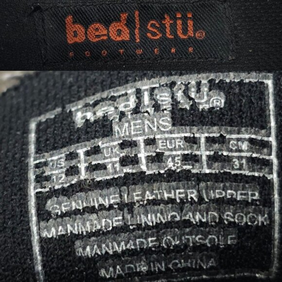 Bed Stu Distressed Leather Stitched Driving Mocs Mens 12 Gray Slip On Loafer - Picture 8 of 16